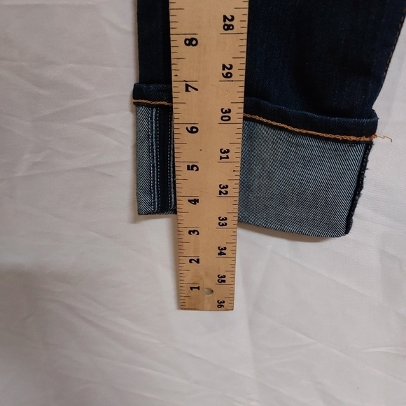 AG ADRIANO GOLDSCHMIED BLUE JEANS SLIM STRAIGHT 27 CROPPED THE STEVIE CUFF - Picture 12 of 16